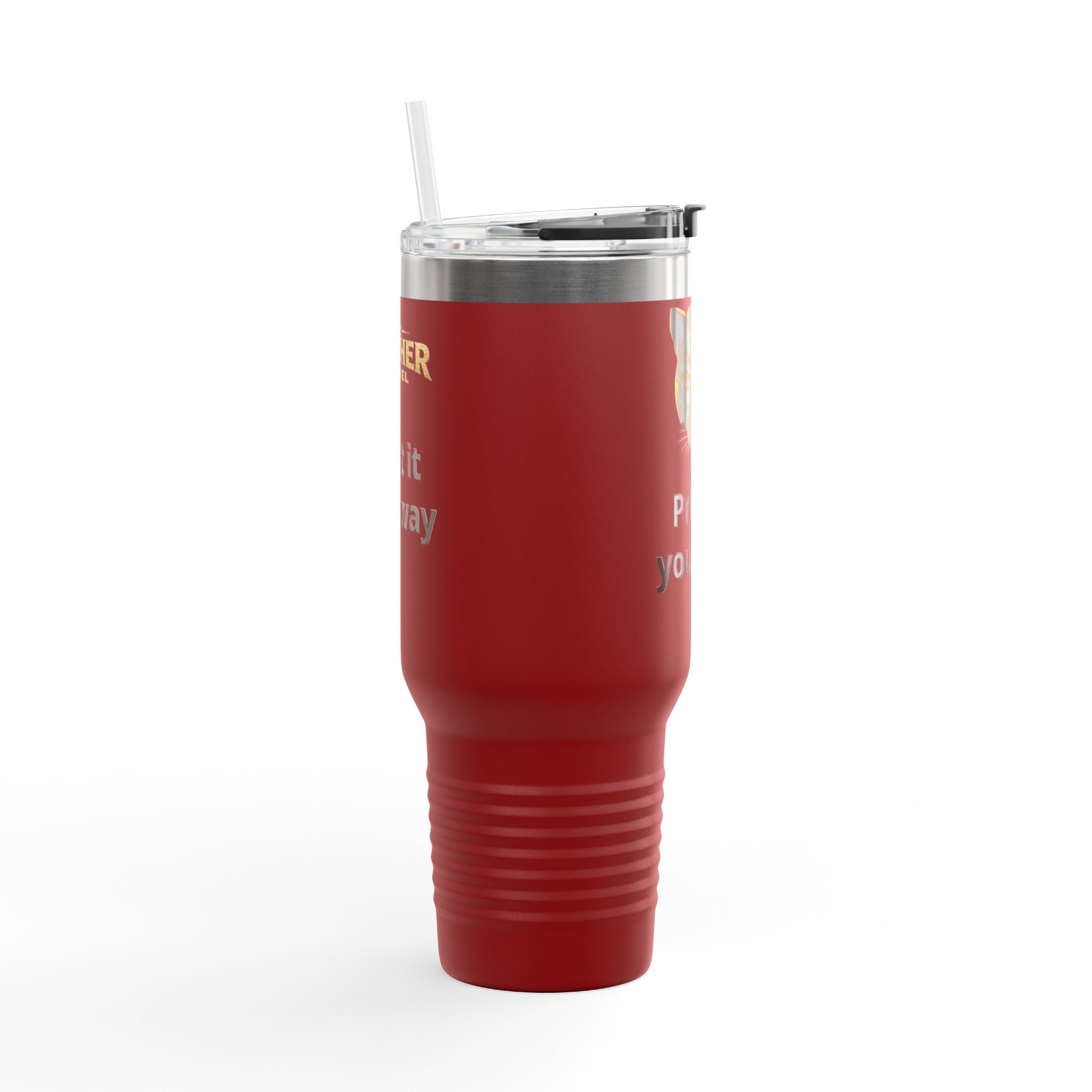 40oz Insulated Travel Mug — Customizable Tiger Print, 'Print It Your Way'