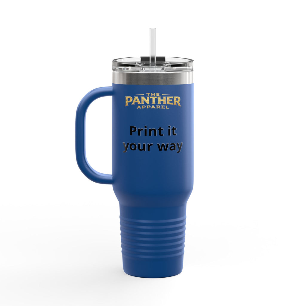 40oz Insulated Travel Mug — Customizable Tiger Print, 'Print It Your Way'