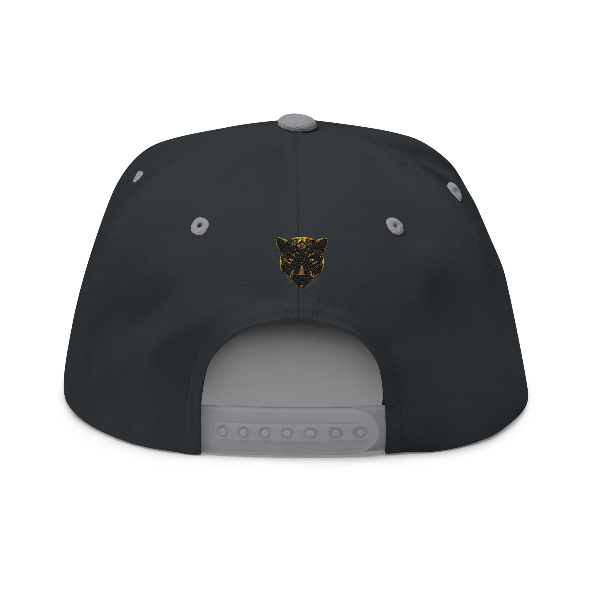 Panther Apparel Embroidered Flat Bill Cap — Gold Floral Logo Snapback