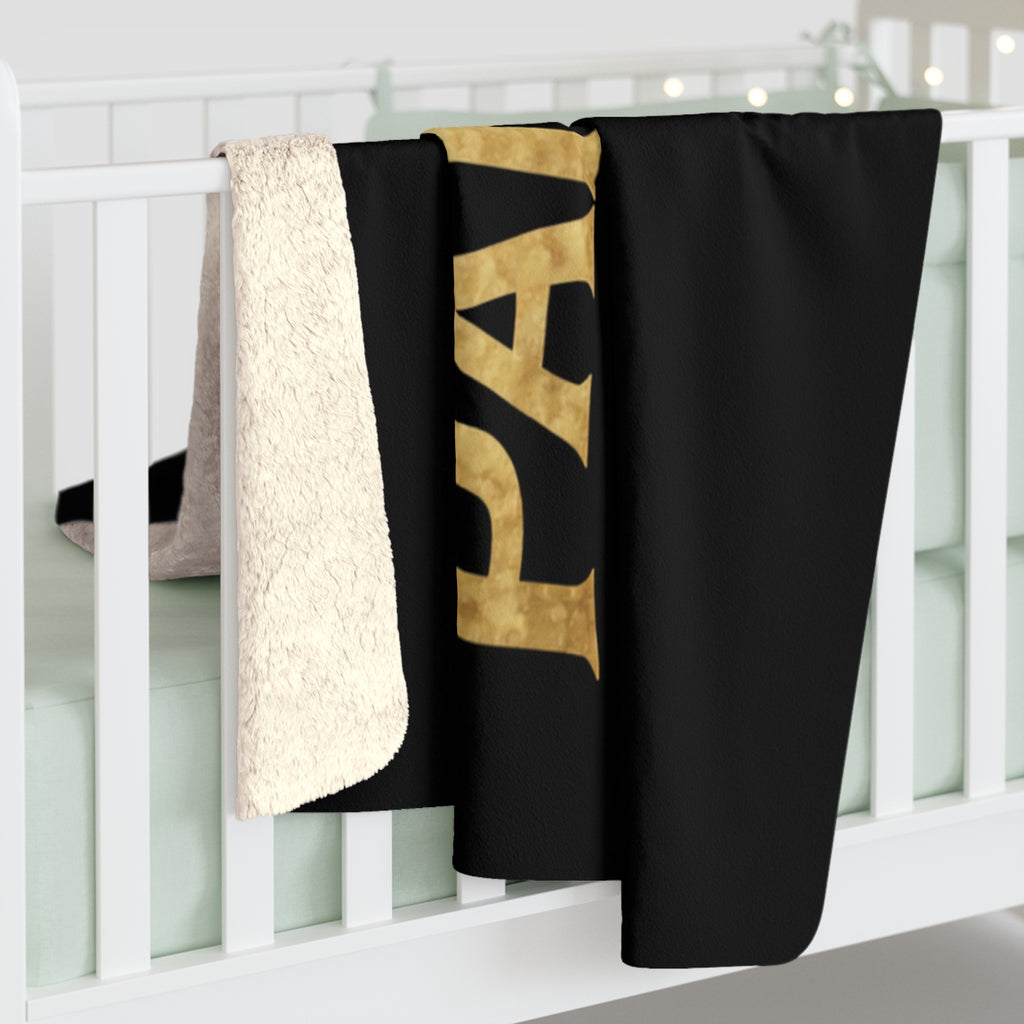 Panther Apparel Sherpa Fleece Blanket — Cozy Black & Gold Logo Throw