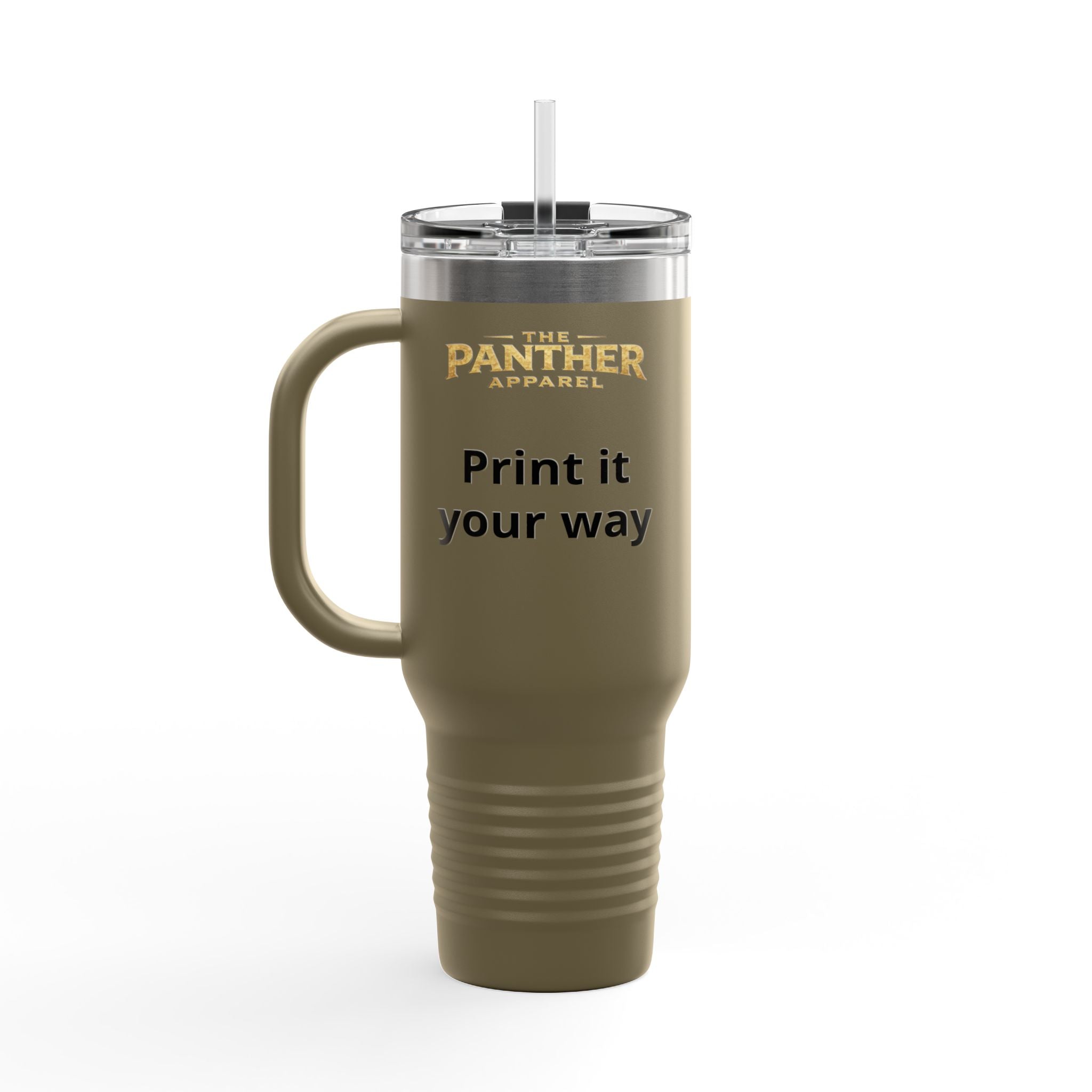 40oz Insulated Travel Mug — Customizable Tiger Print, 'Print It Your Way'