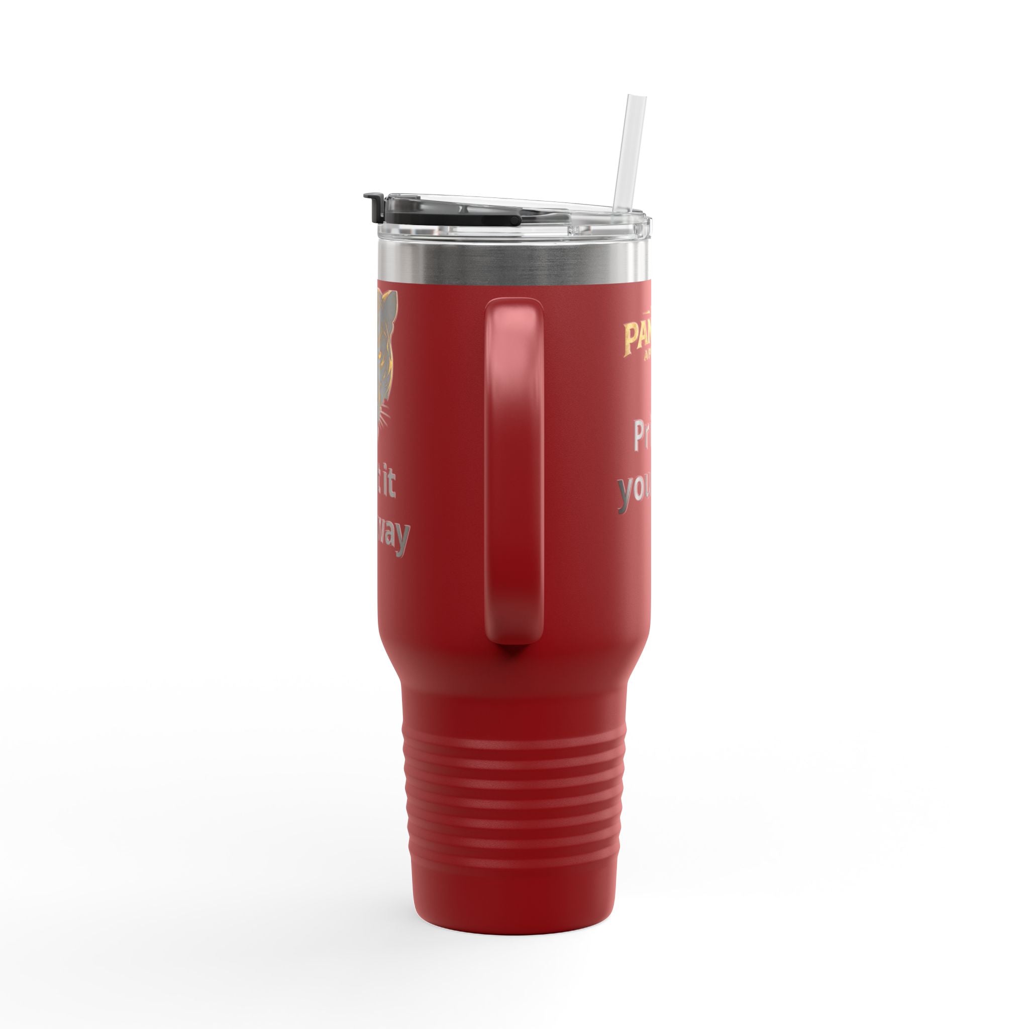 40oz Insulated Travel Mug — Customizable Tiger Print, 'Print It Your Way'