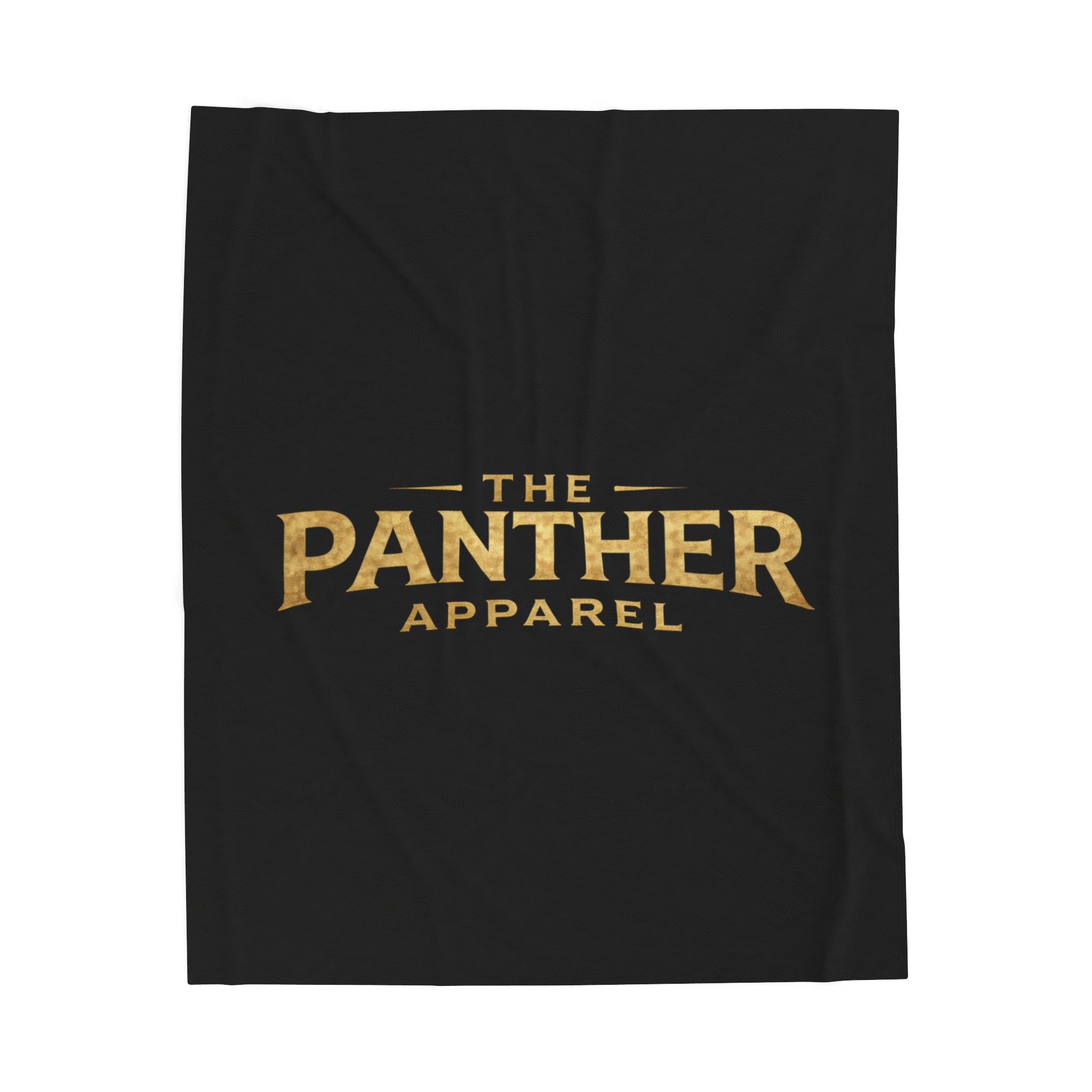 Velveteen Plush Blanket — "The Panther Apparel" Gold Logo Throw