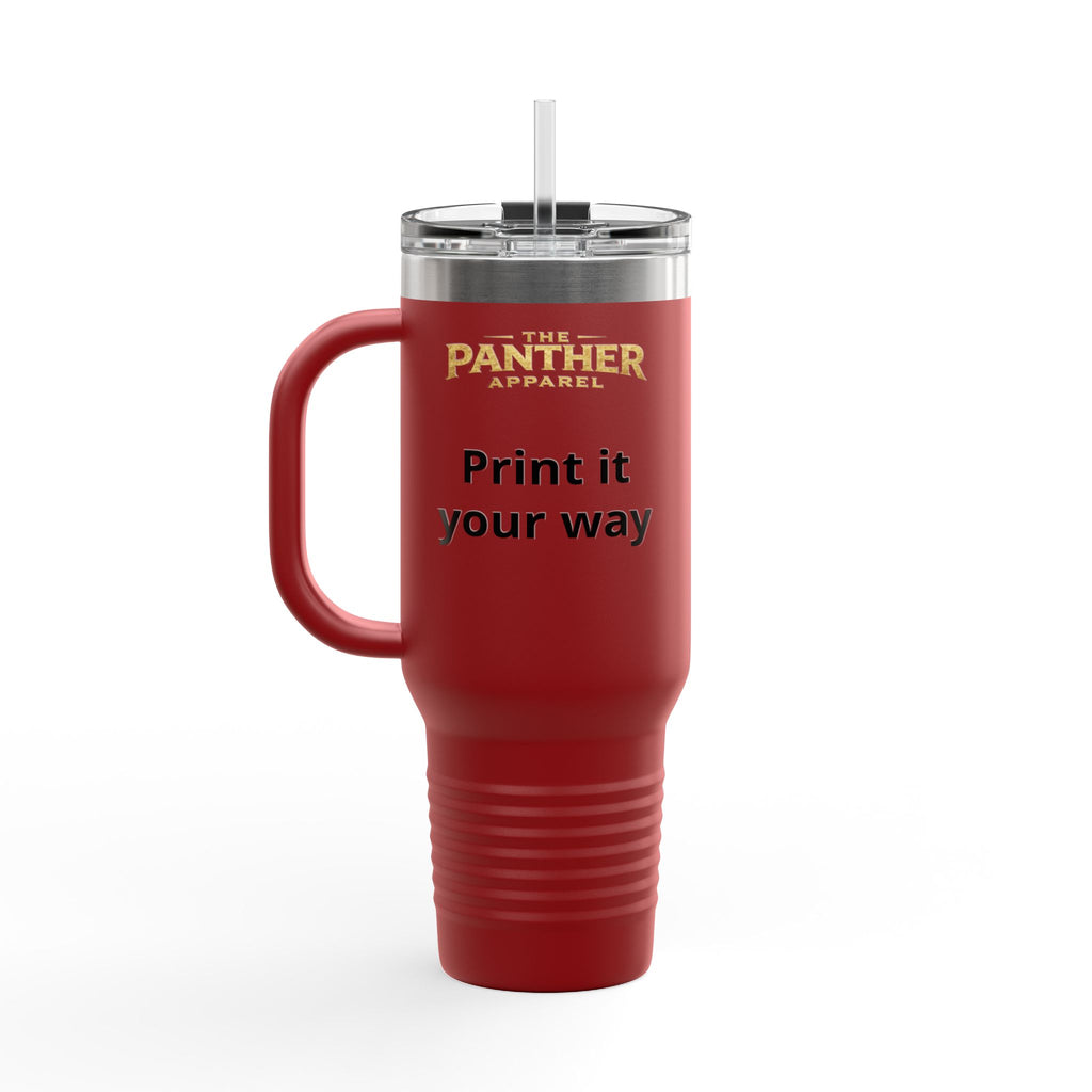 40oz Insulated Travel Mug — Customizable Tiger Print, 'Print It Your Way'