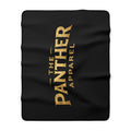Panther Apparel Sherpa Fleece Blanket — Cozy Black & Gold Logo Throw