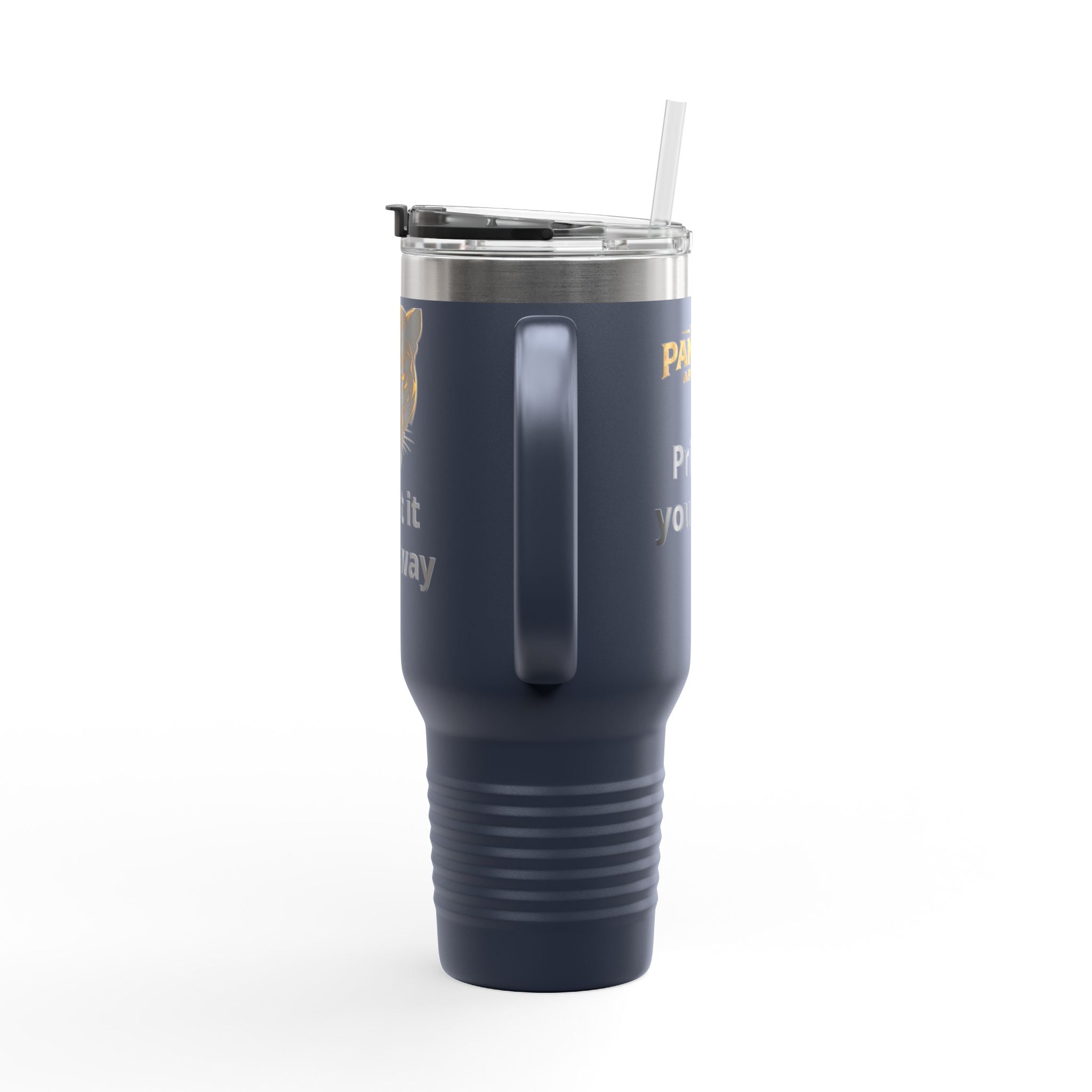 40oz Insulated Travel Mug — Customizable Tiger Print, 'Print It Your Way'