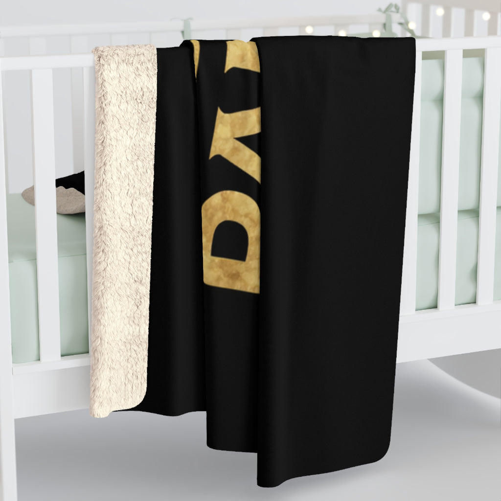 Panther Apparel Sherpa Fleece Blanket — Cozy Black & Gold Logo Throw