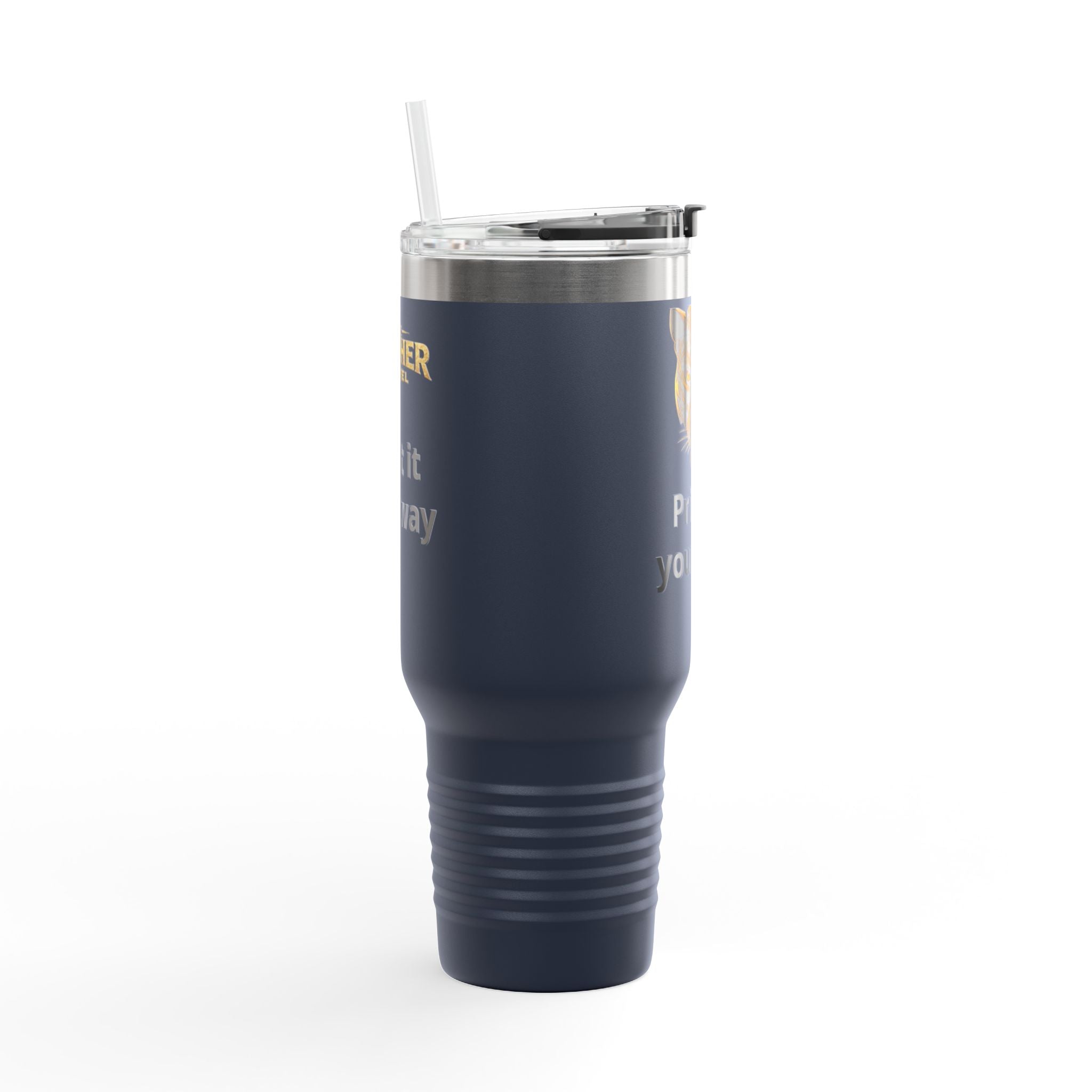 40oz Insulated Travel Mug — Customizable Tiger Print, 'Print It Your Way'