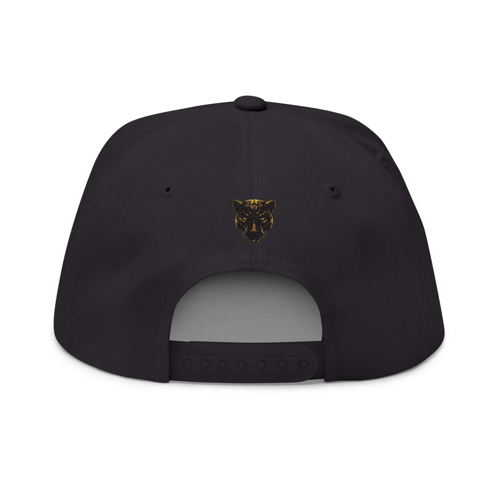 Panther Apparel Embroidered Flat Bill Cap — Gold Floral Logo Snapback