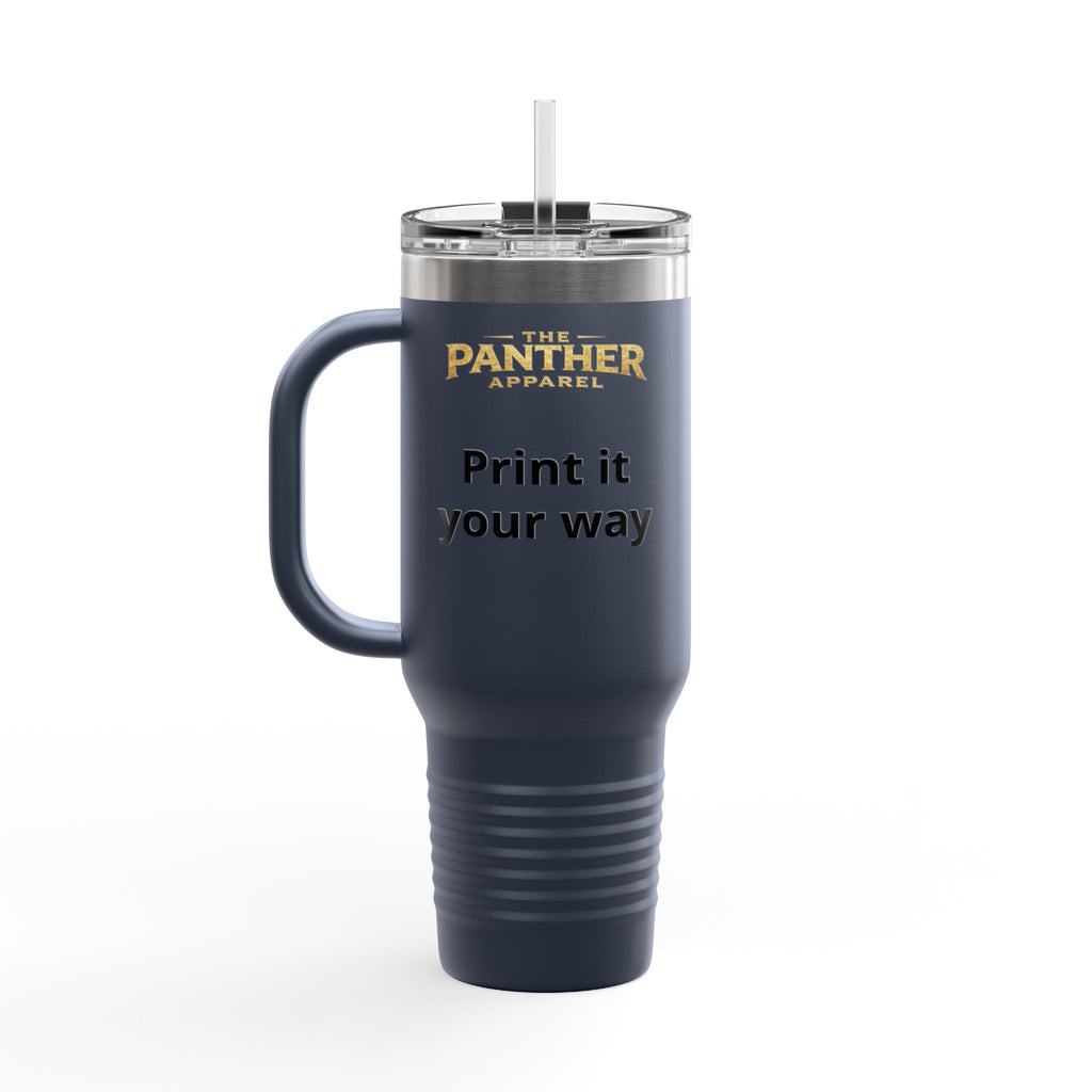 40oz Insulated Travel Mug — Customizable Tiger Print, 'Print It Your Way'