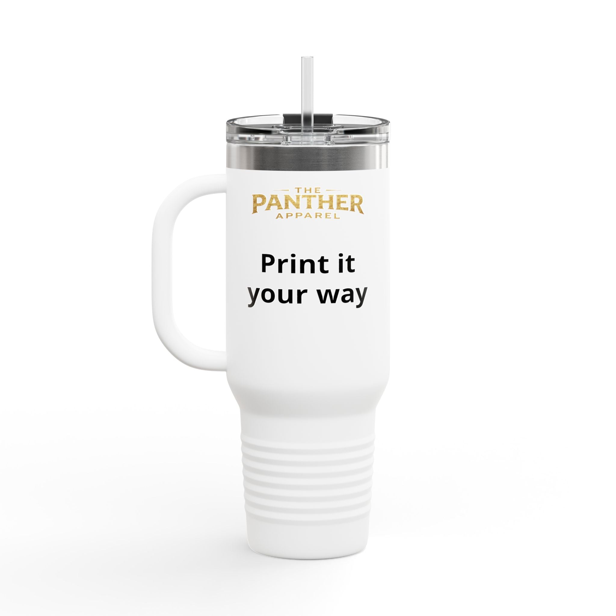 40oz Insulated Travel Mug — Customizable Tiger Print, 'Print It Your Way'