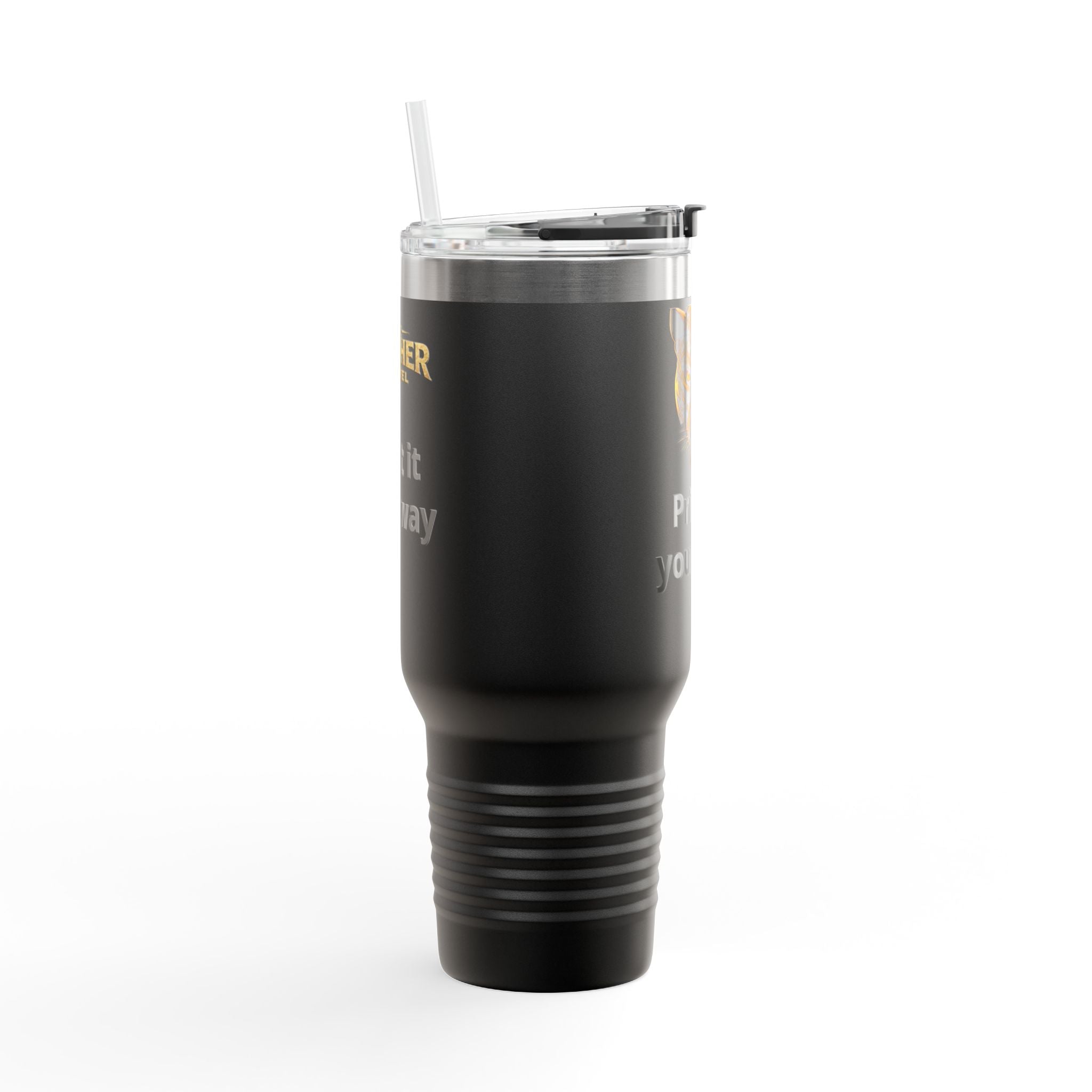 40oz Insulated Travel Mug — Customizable Tiger Print, 'Print It Your Way'