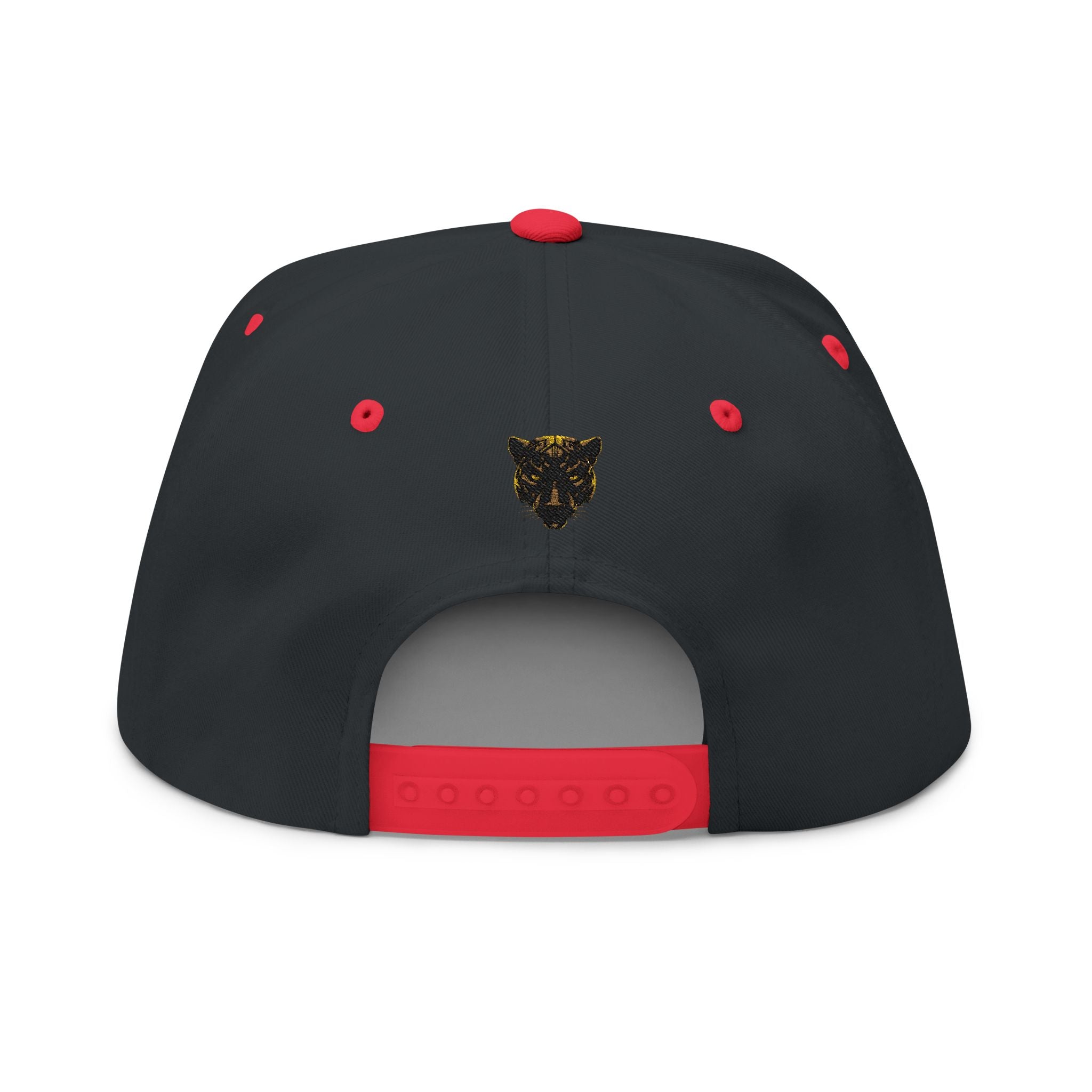 Panther Apparel Embroidered Flat Bill Cap — Gold Floral Logo Snapback