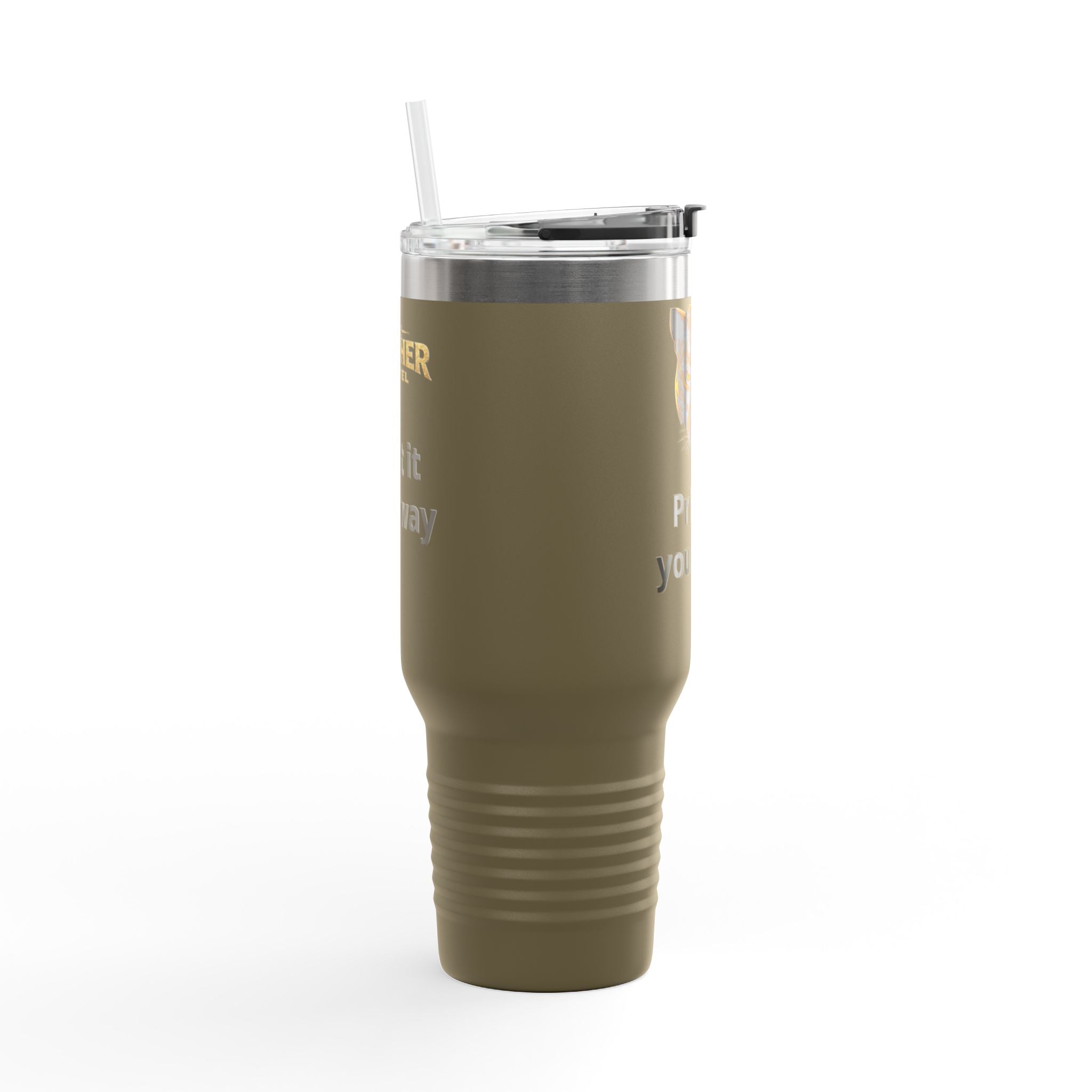 40oz Insulated Travel Mug — Customizable Tiger Print, 'Print It Your Way'