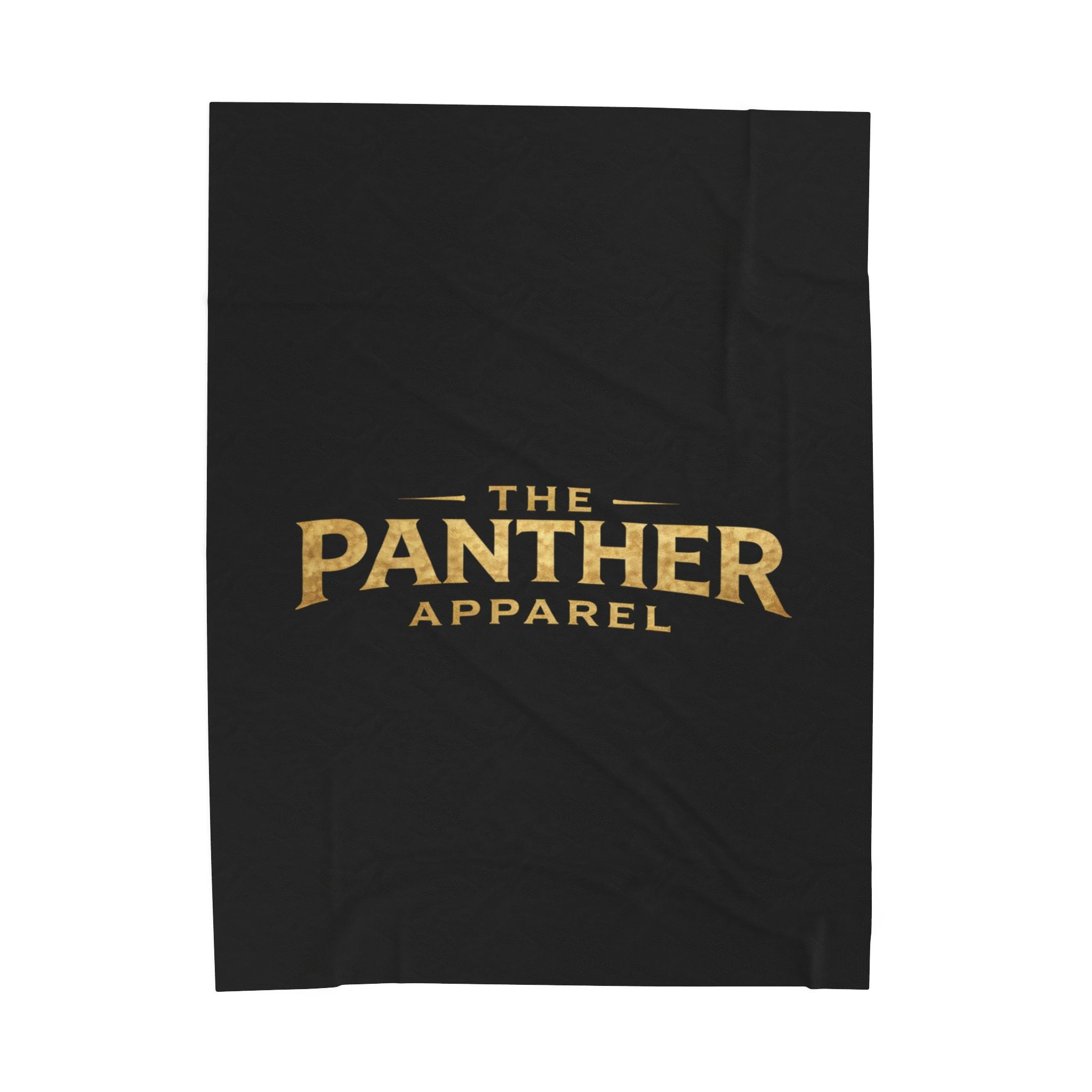 Velveteen Plush Blanket — "The Panther Apparel" Gold Logo Throw