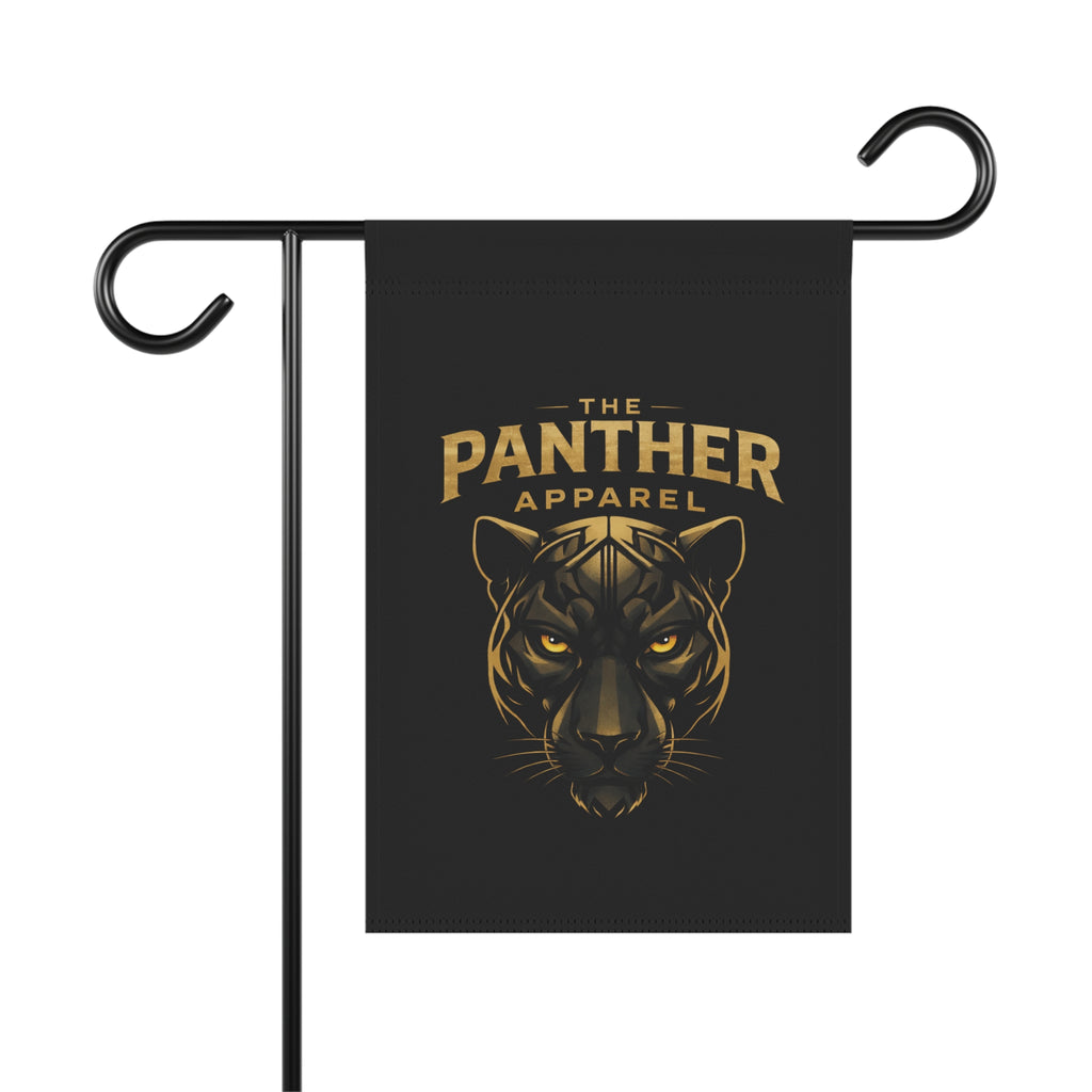 Panther Apparel Garden Flag — Black & Gold Panther Head House Banner