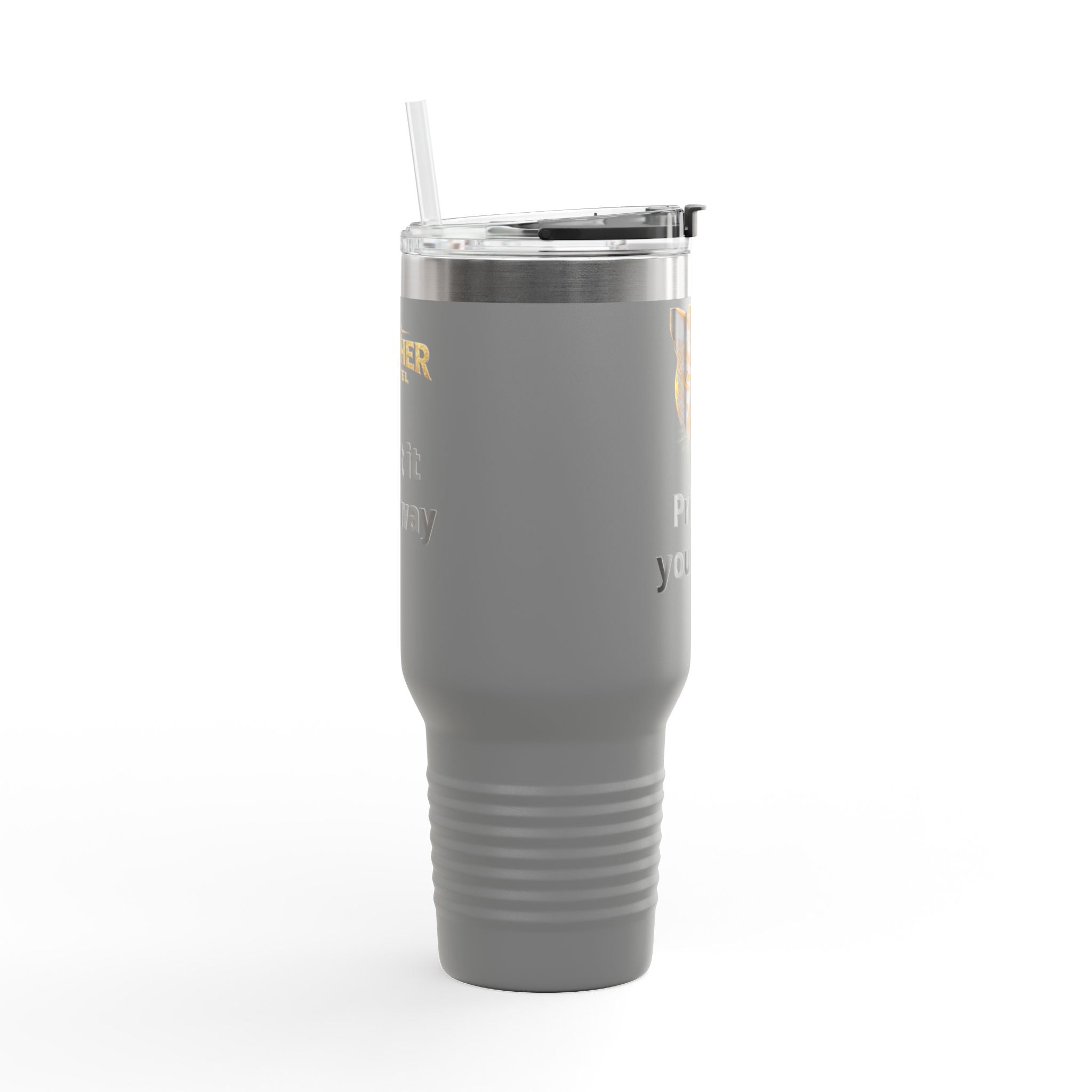 40oz Insulated Travel Mug — Customizable Tiger Print, 'Print It Your Way'