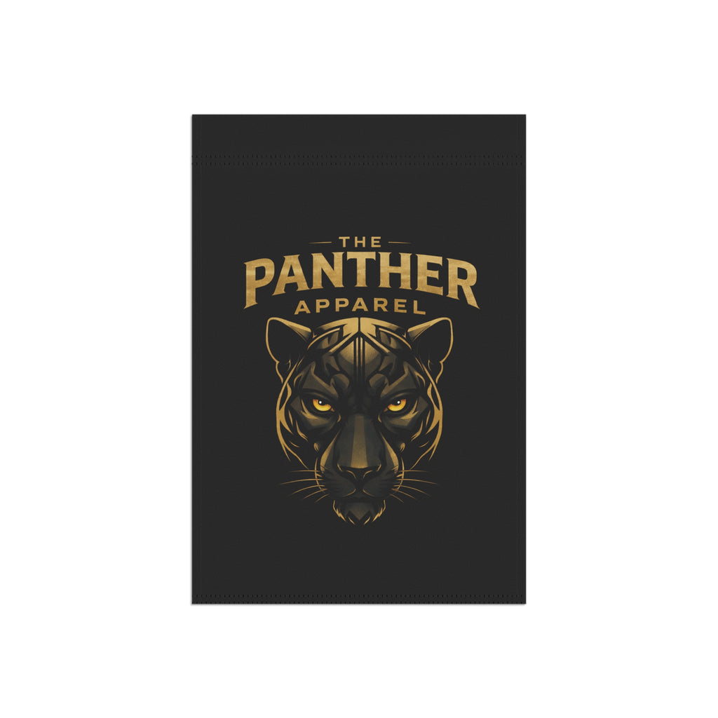Panther Apparel Garden Flag — Black & Gold Panther Head House Banner