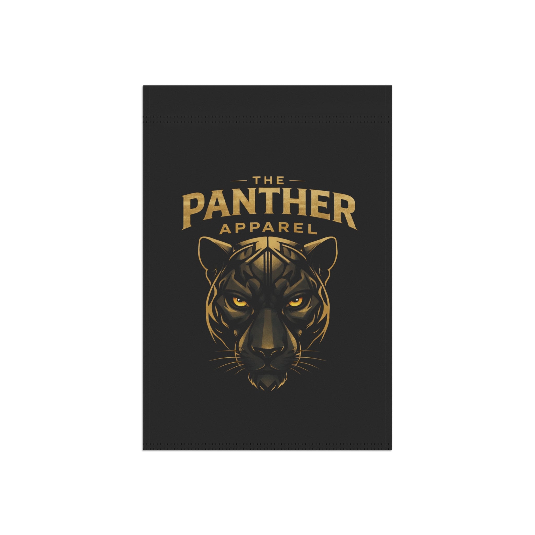 Panther Apparel Garden Flag — Black & Gold Panther Head House Banner