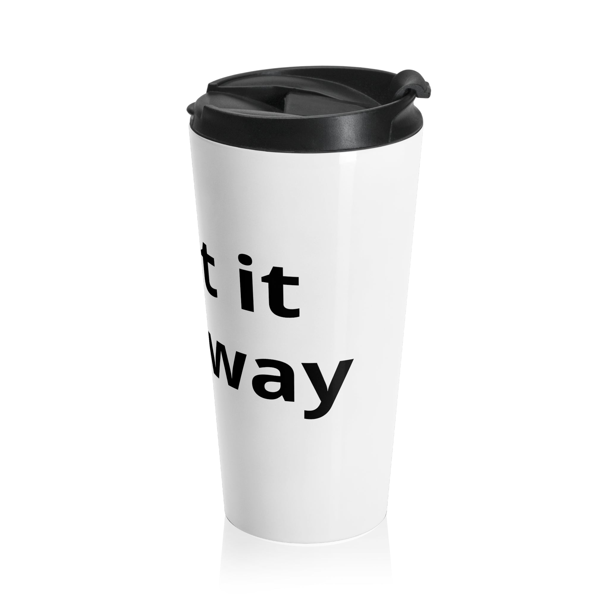 Stainless Steel Travel Mug - Customizable Bold Text Wrap | Insulated Coffee Tumbler