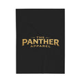 Velveteen Plush Blanket — "The Panther Apparel" Gold Logo Throw