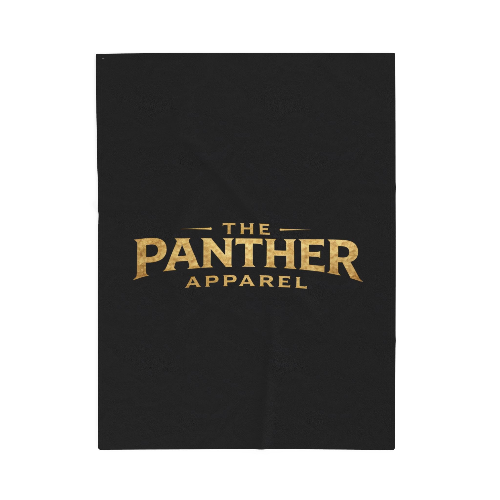 Velveteen Plush Blanket — "The Panther Apparel" Gold Logo Throw