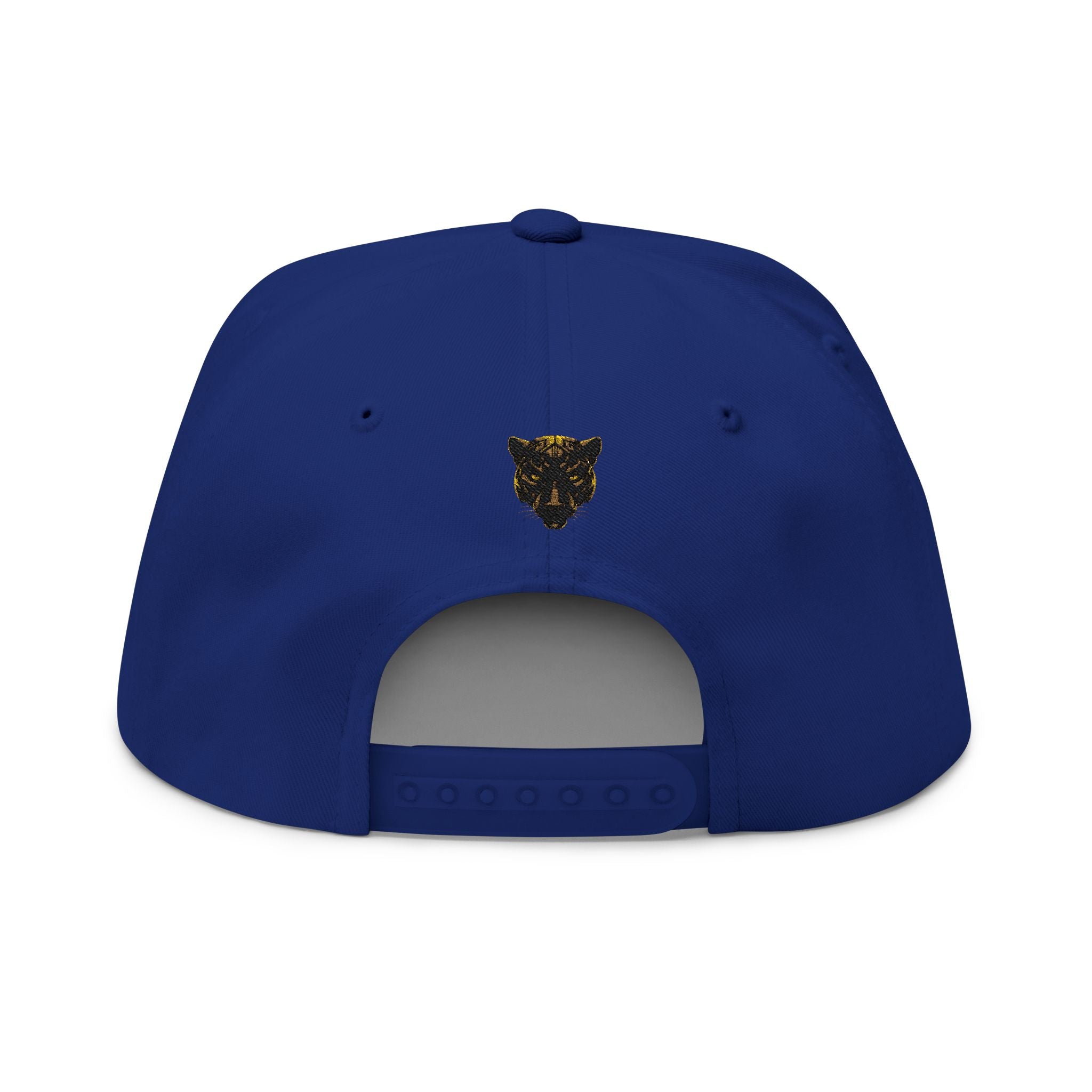 Panther Apparel Embroidered Flat Bill Cap — Gold Floral Logo Snapback