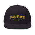 Panther Apparel Embroidered Flat Bill Cap — Gold Floral Logo Snapback