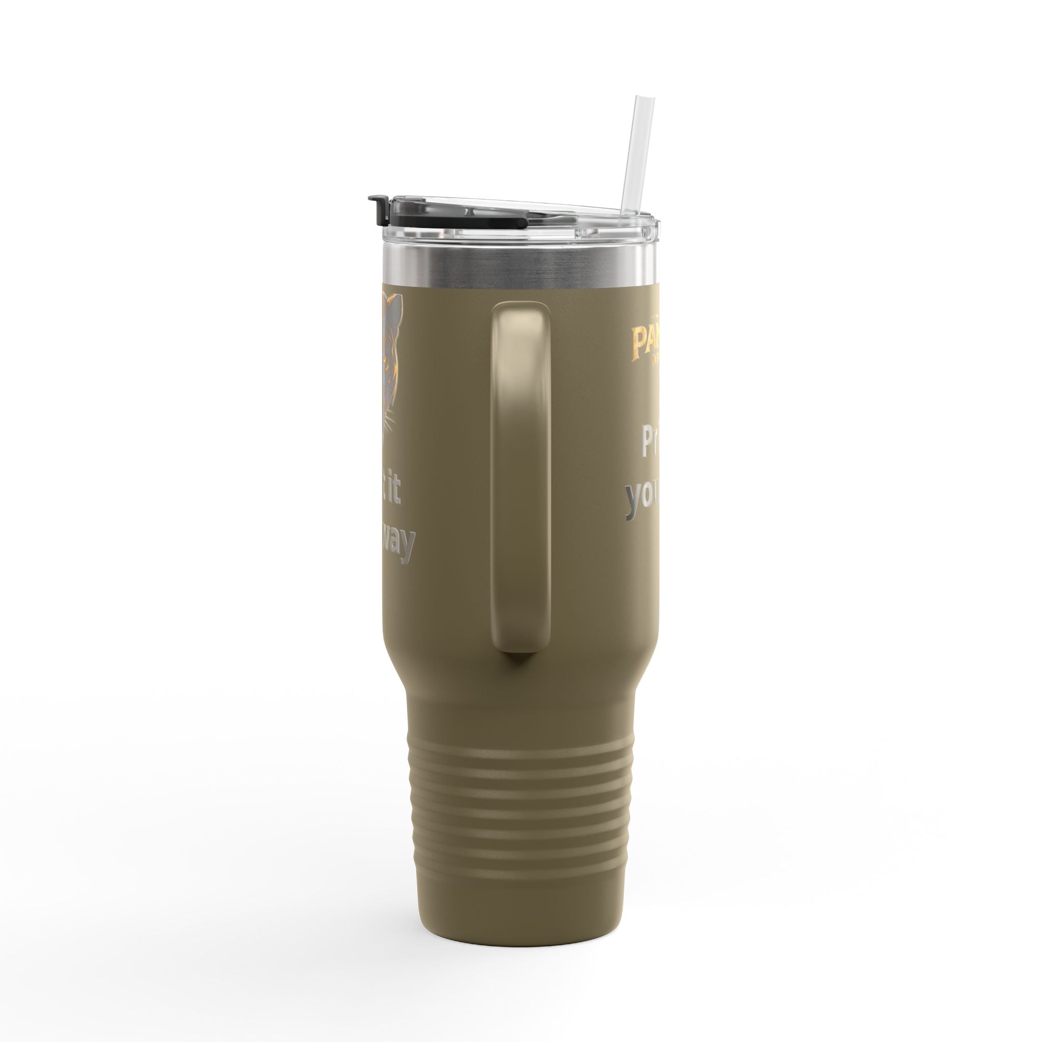 40oz Insulated Travel Mug — Customizable Tiger Print, 'Print It Your Way'