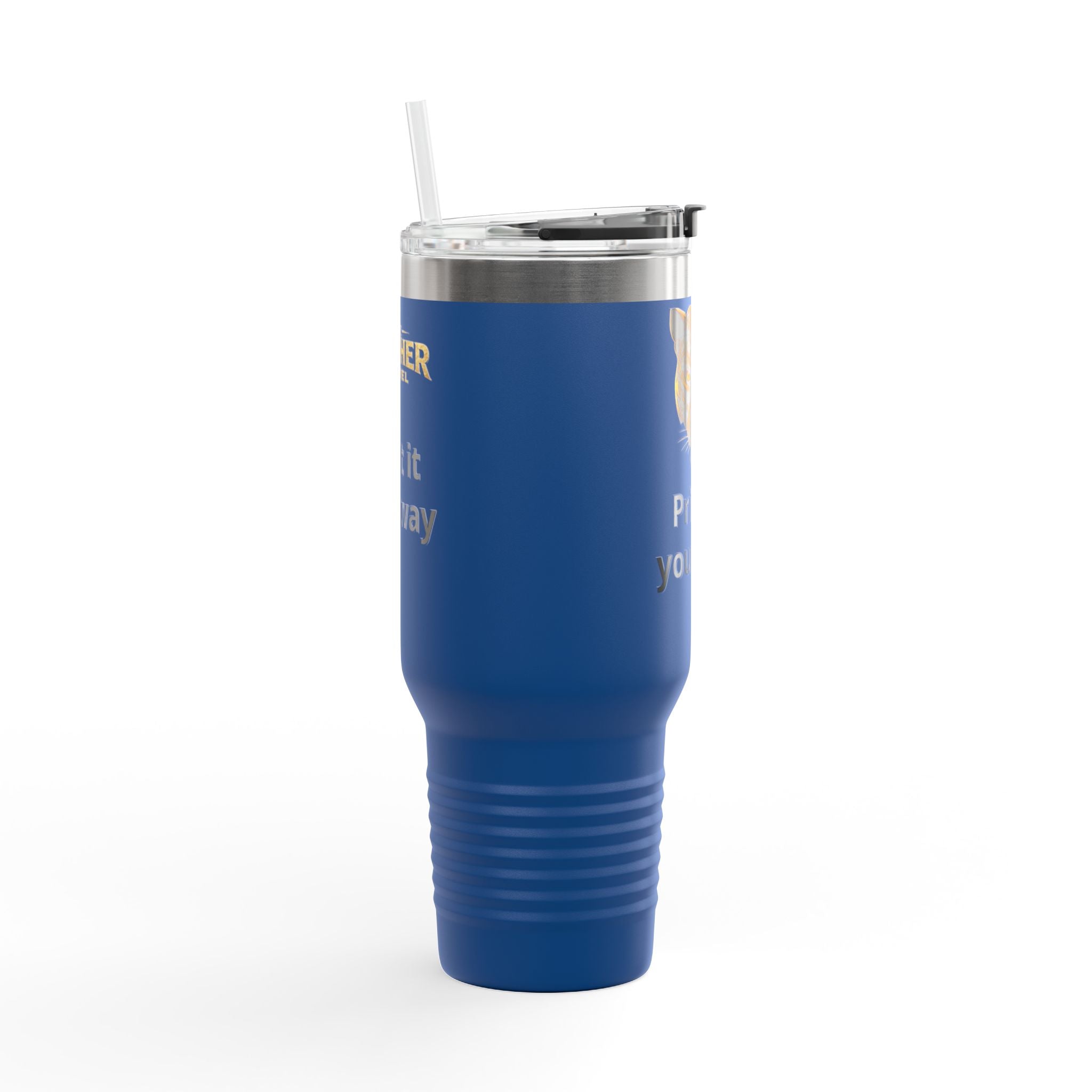 40oz Insulated Travel Mug — Customizable Tiger Print, 'Print It Your Way'