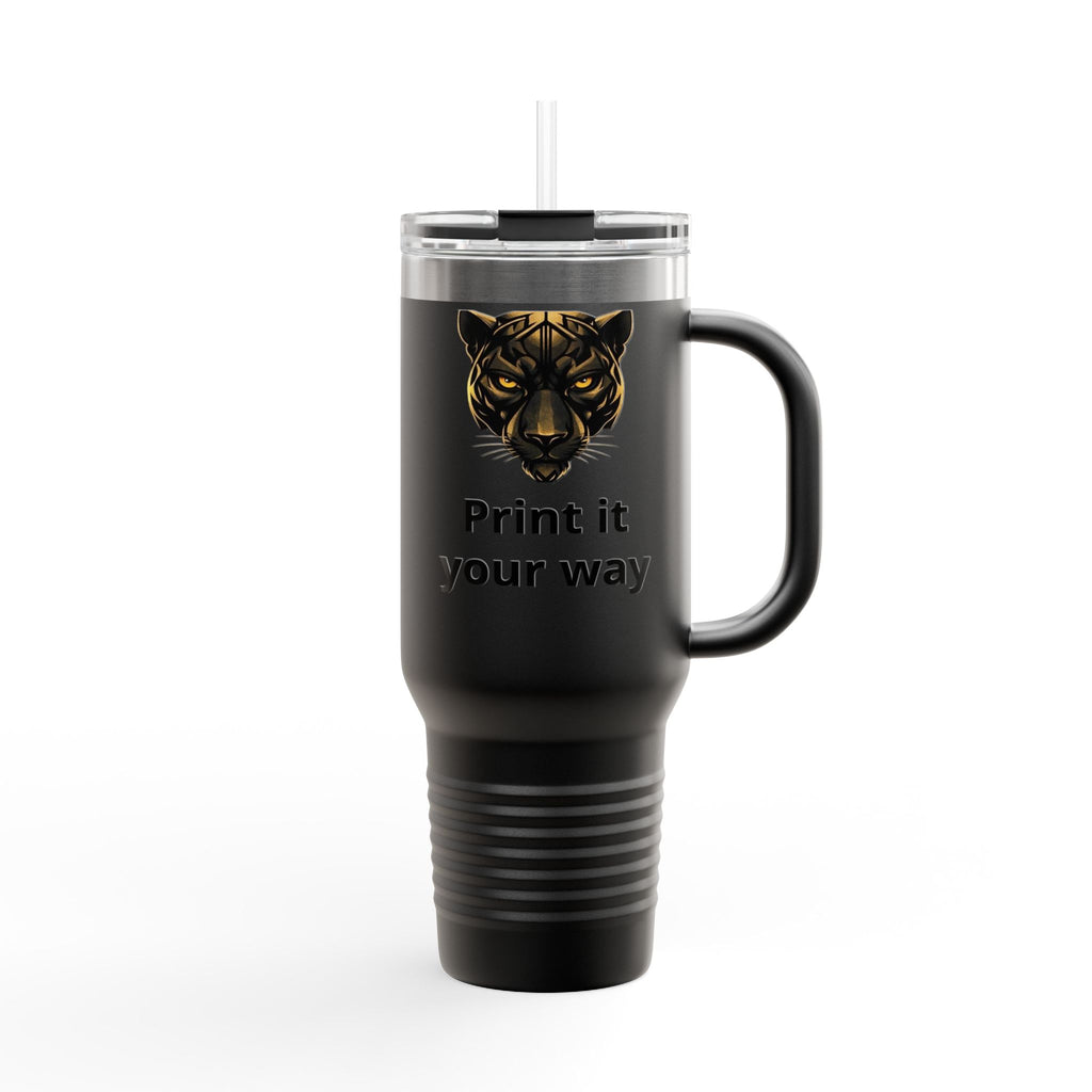 40oz Insulated Travel Mug — Customizable Tiger Print, 'Print It Your Way'