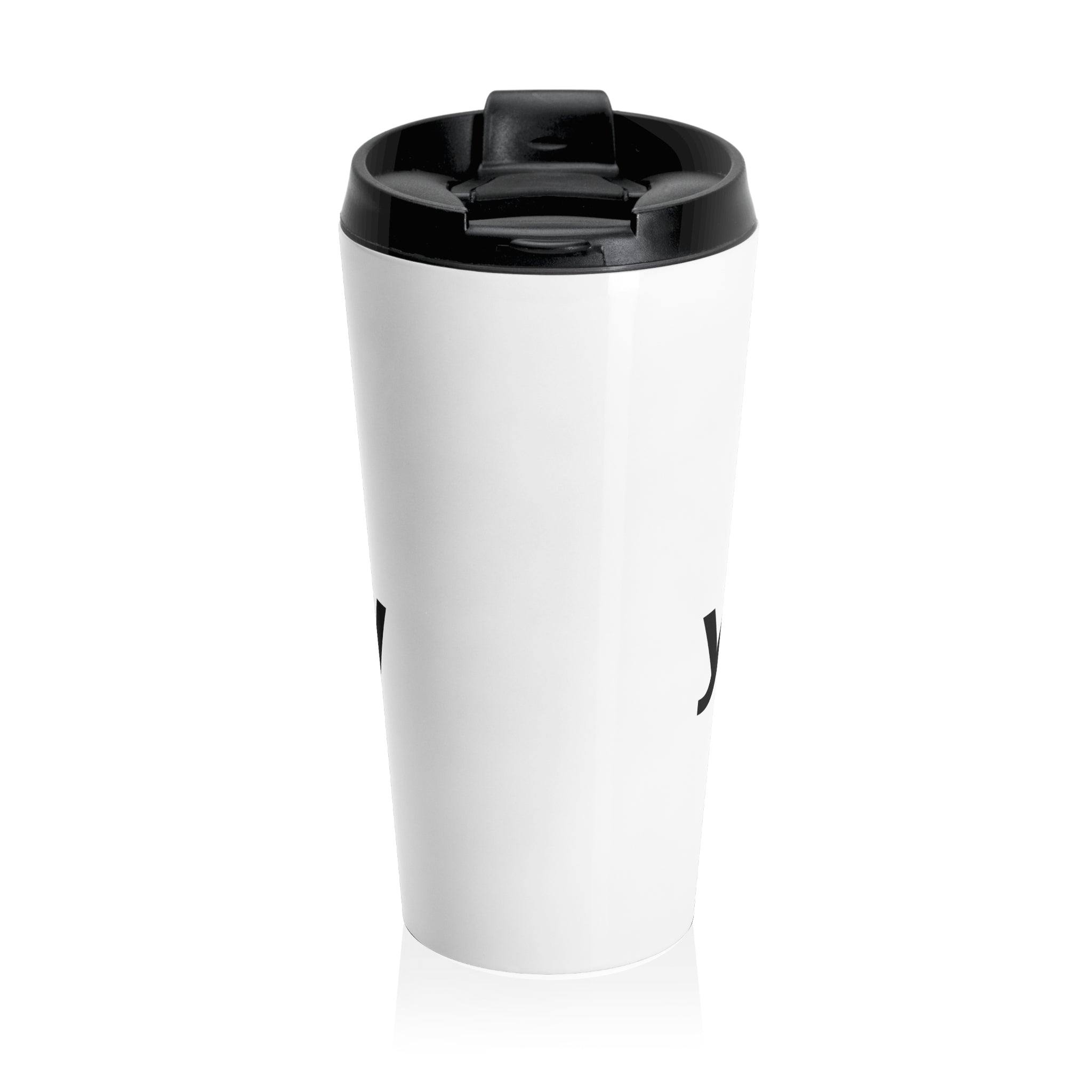 Stainless Steel Travel Mug - Customizable Bold Text Wrap | Insulated Coffee Tumbler